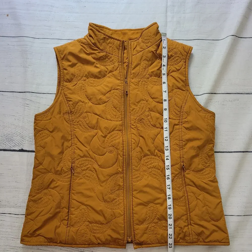 Pendleton Size L Golden‎ Yellow Quilted Zip Vest Fall Lightweight Casual Outdoor